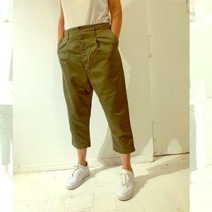 Crop flat-waist Chimala pants - Japanese